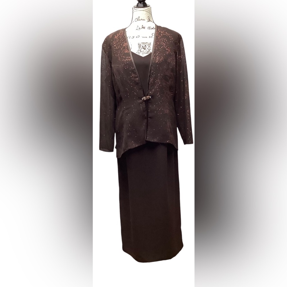 R & M Richards 2 piece Semi Formal Sheath dress with Embellished Jacket Size 14 - Picture 4 of 16